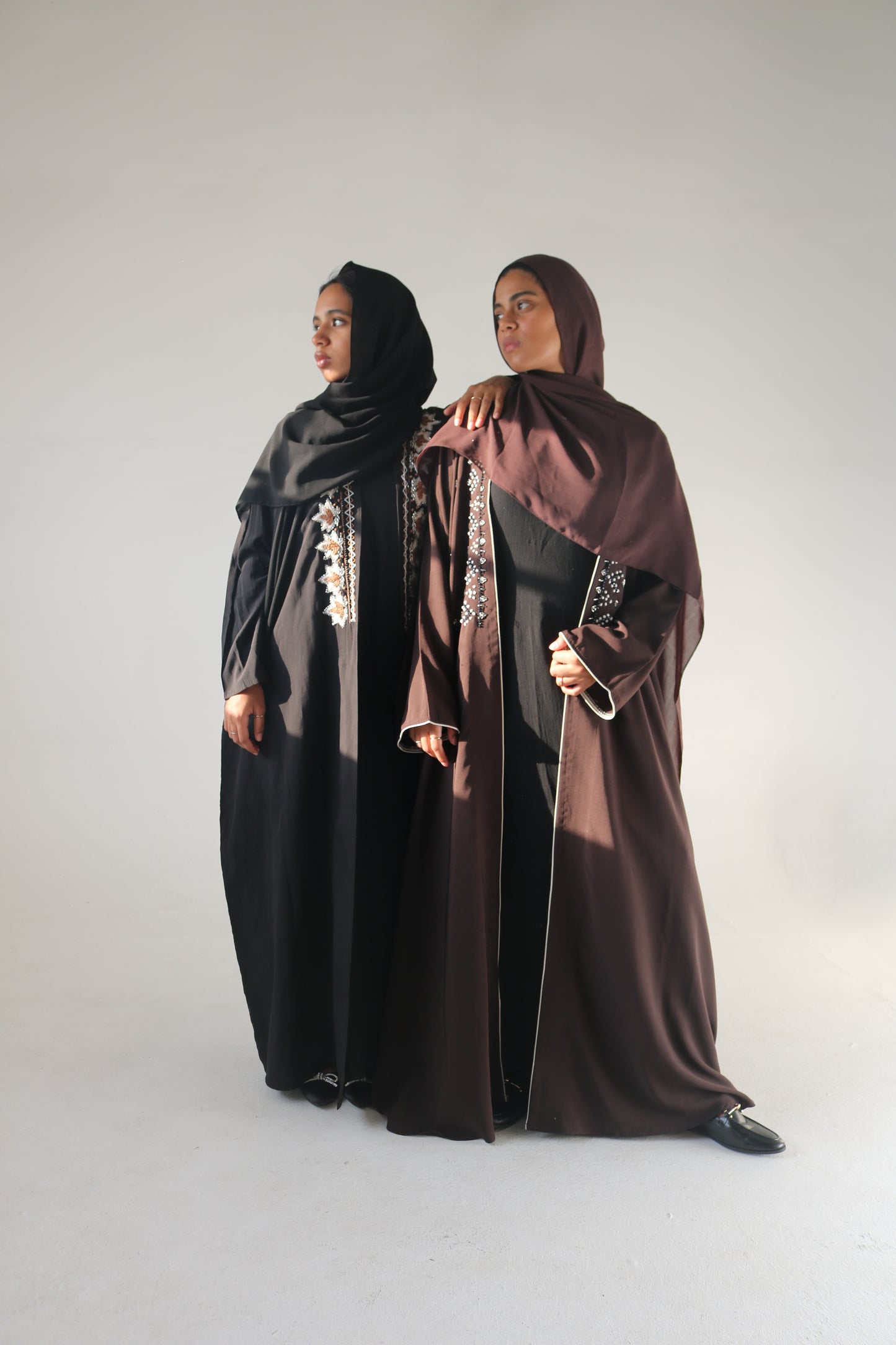 Mocha beaded Abaya